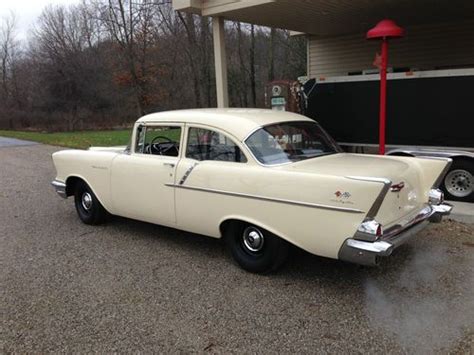 Find used 1957 Chevy 150, Blue Flame 6 cyl. three speed, original two owner in New Hudson ...