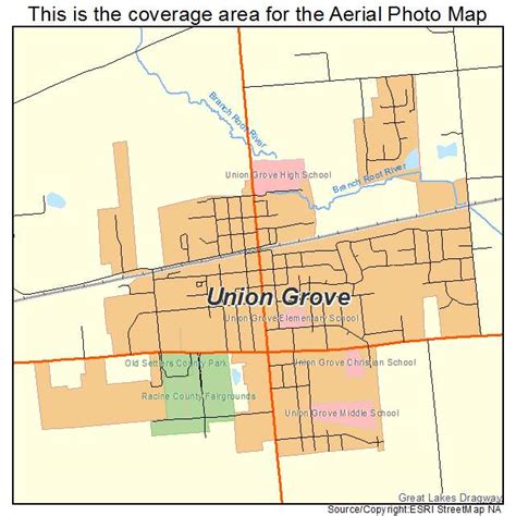 Aerial Photography Map of Union Grove, WI Wisconsin