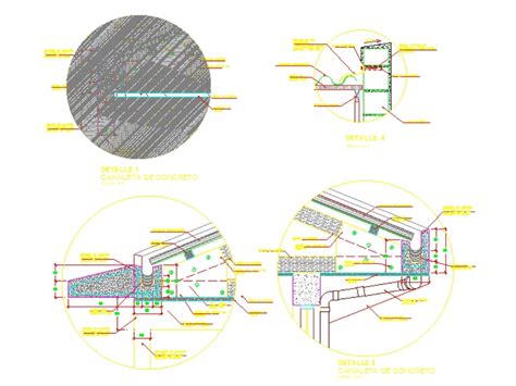 Detail concrete gutter for gable roof (284.16 KB) | Bibliocad