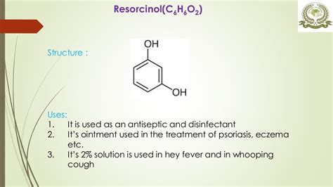 Structure and uses of Phenol,Cresol,resorcinol and Naphthol