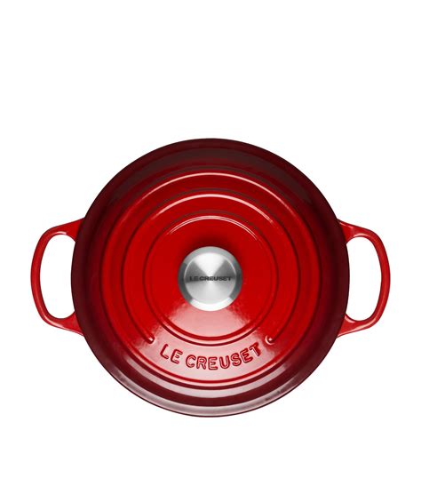 Le Creuset red Cerise Round Casserole Dish (26cm) | Harrods UK