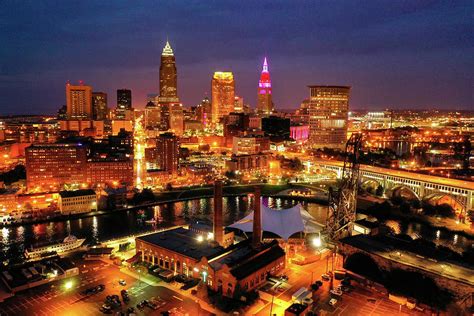 Nautica Waterfront and Downtown Cleveland Photograph by Linas Muliolis - Fine Art America