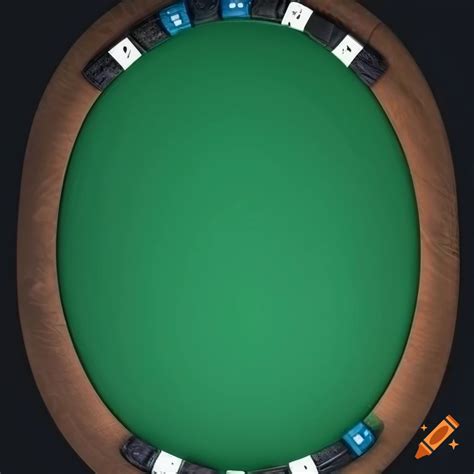 Top view of a green poker table for gaming on Craiyon