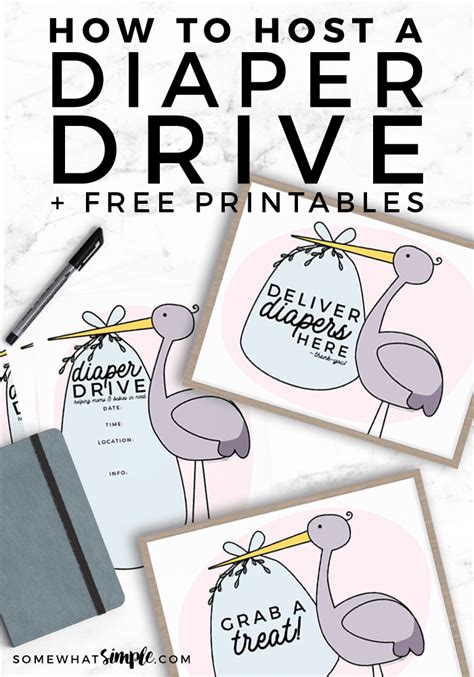 How to Host a Diaper Drive + Free Printables - Somewhat Simple