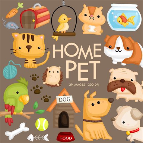 Cute Animal Clipart: Dogs and Cats