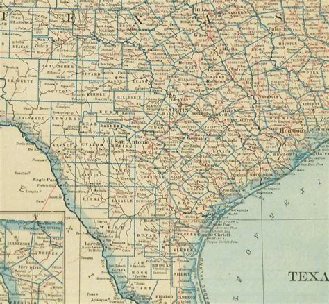 Texas & Oklahoma Map, 1921 - Original Art, Antique Maps & Prints