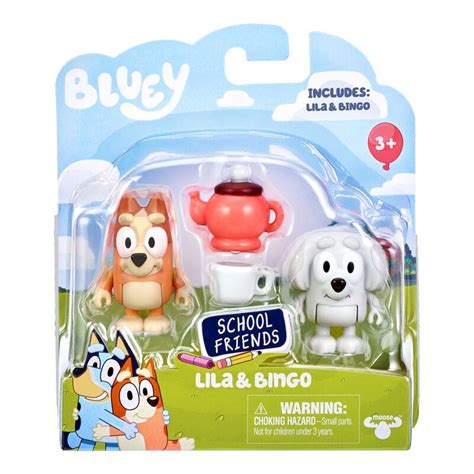 Bluey School Friends Tea Party with Lila & Bingo Figurines 2 Pack | True Blue Toys Australia