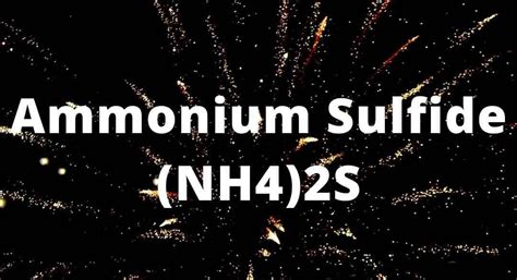 Ammonium Sulfide Formula - What's Insight