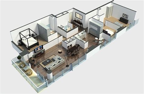 3 Bedroom Apartment/House Plans | Plans petite maison moderne, Plan ...