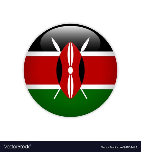 Kenya flag on button Royalty Free Vector Image