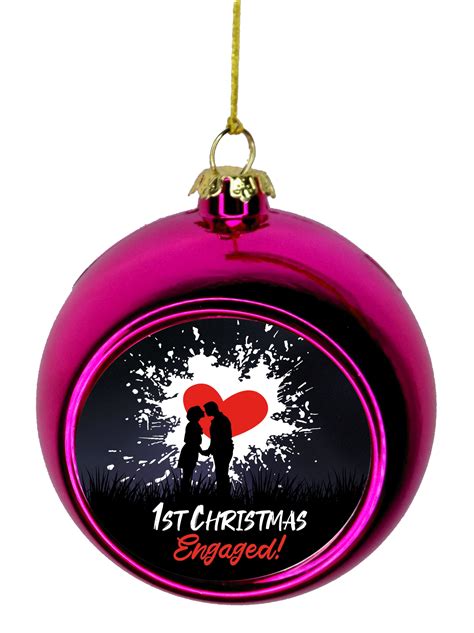 First Engaged Christmas Ornament - Engagement Ornament for Couples - Christmas DÃ©cor Hanging ...