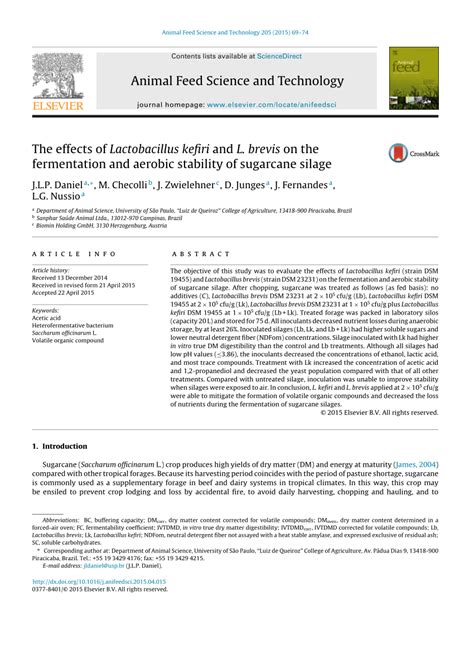 (PDF) The effects of Lactobacillus kefiri and L. brevis on the ...