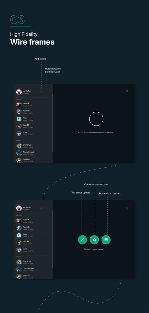 Whatsapp status web Version- UX case study on Behance