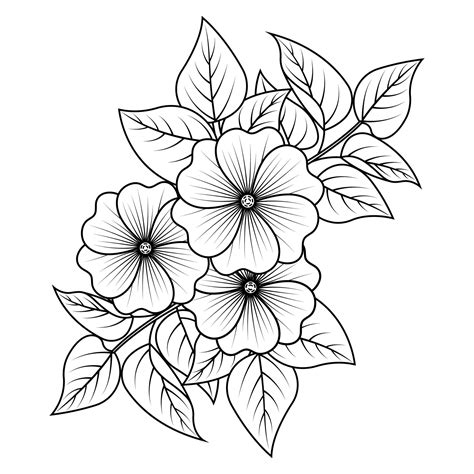 Flower arrangement line art collection, Advanced Flower Coloring Page ...