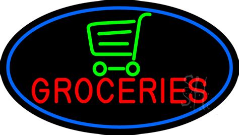 Groceries Art Deco LED Neon Sign - Grocery Store Neon Signs - Everything Neon