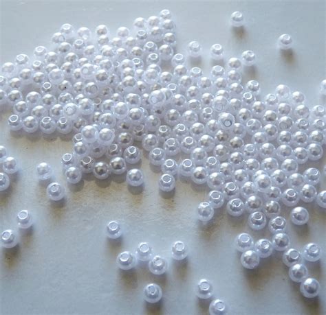 500 White Beads Pearl Beads 4mm Beads Spacer Beads White - Etsy