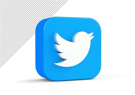 Premium PSD | Twitter icon mockup in 3d rendering