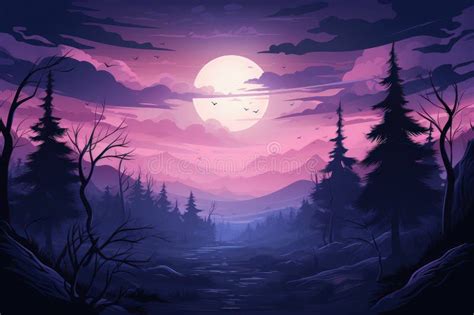 Mystical Mysterious Fog in the Forest Stock Illustration - Illustration ...