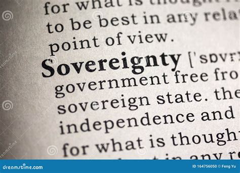 Definition of the Word Sovereignty Stock Photo - Image of book ...