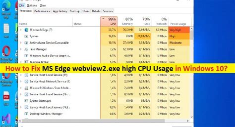 How to Fix MS Edge webview2.exe high CPU Usage in Windows 10 [Steps ...