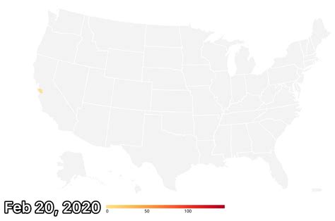 US County map showing COVID-19 cases per 100,000 people every week from ...