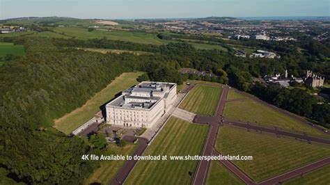 Aerial video of Stormont Castle Parliament buildings Stormont Estate ...