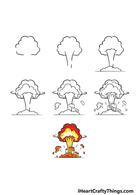 Explosion Drawing - How To Draw An Explosion Step By Step