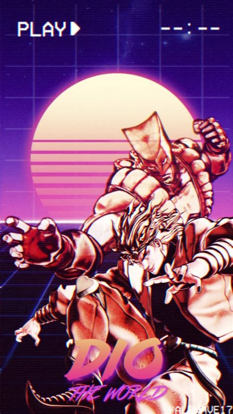 ANIME AESTHETHIC EDITS/WALLPAPERS — Jojo's DIO and the world synthwave wallpaper