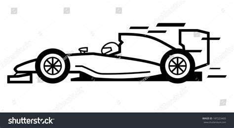 Vector Black Race Car On White Stock Vector (Royalty Free) 187223405 | Shutterstock