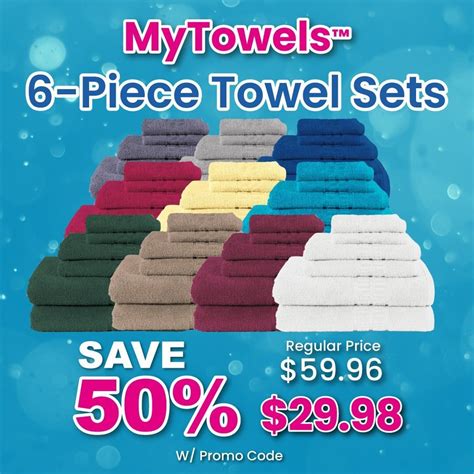 Wrap yourself in luxury with MyTowels 6-Piece Towel Set. Only $29.98 ...