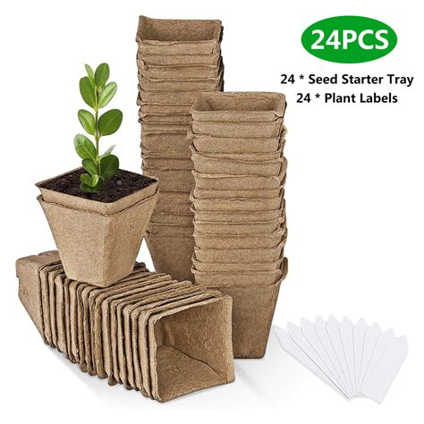 Seed Starter Trays Organic Biodegradable Garden Seedling Peat Pots ...