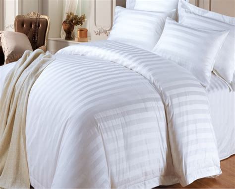 Luxury Hotel Quality Bedding Set White Stripe 400TC Duvet | Etsy