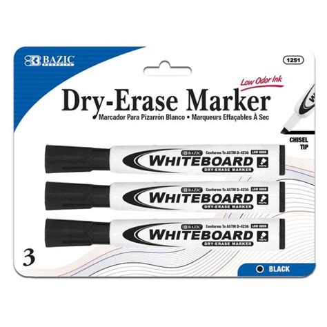 Black Chisel Tip Dry-Erase Markers (3/Pack) - The CEO Creative