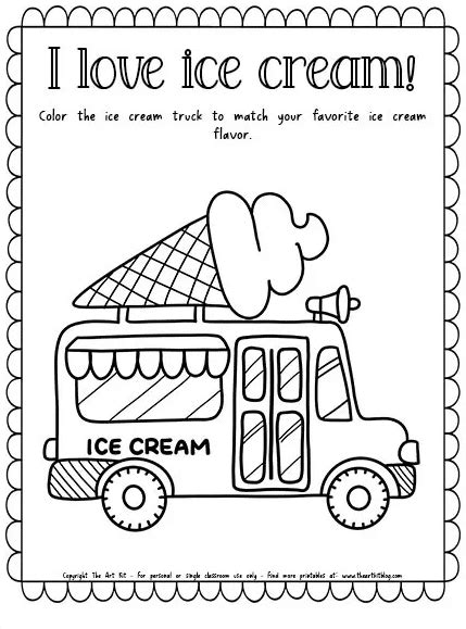 Ice Cream Truck Coloring Page