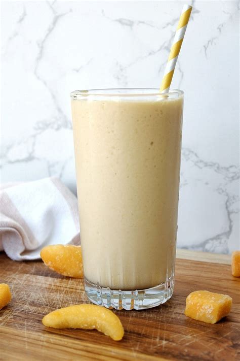 3-Ingredient Peach Mango Smoothie - Plant Based And Broke