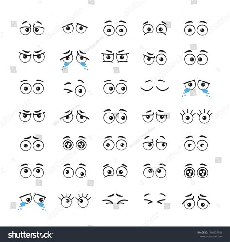 Cartoon Emotion Eye Isolated Set Collection Stock Vector (Royalty Free) 1701674923 | Shutterstock