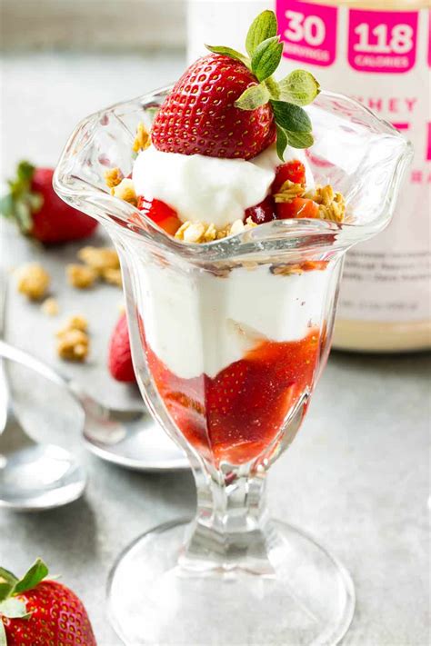 High Protein Strawberry Parfait | Healthy Fitness Meals