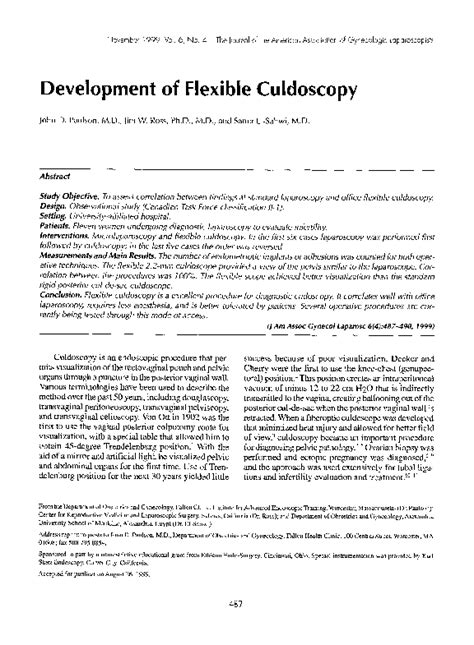 (PDF) Development of flexible culdoscopy | Daniel A Tsin - Academia.edu