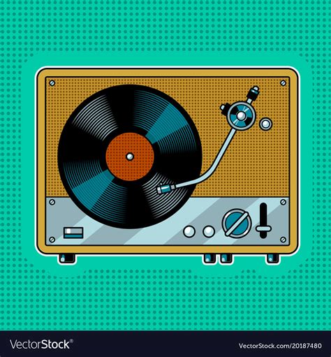 Record player turntable pop art Royalty Free Vector Image