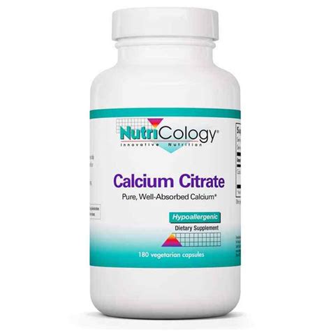 Calcium Citrate, Nutricology