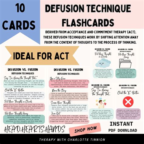 ACT Flash Cards Defusion Technique Challenging Negative - Etsy