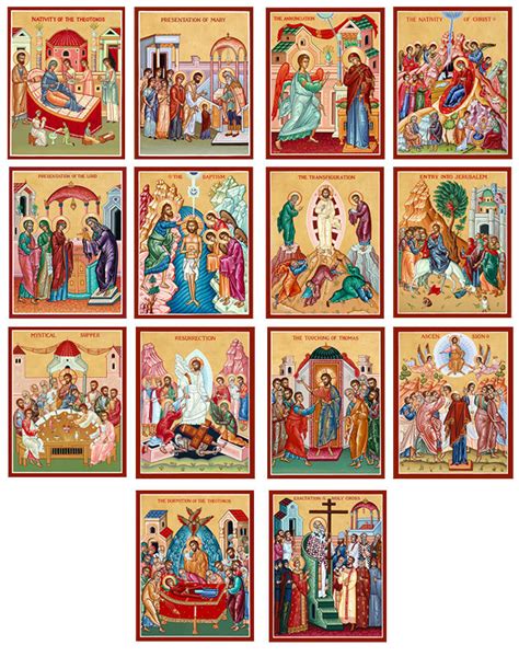 Great Feast Icons: Discounted Fourteen Great Feasts Icon Set | Monastery Icons