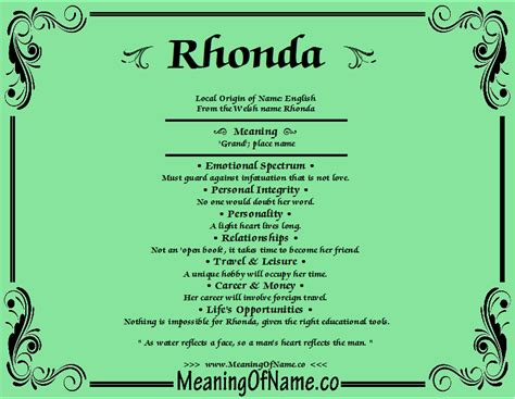 Rhonda - Meaning of Name