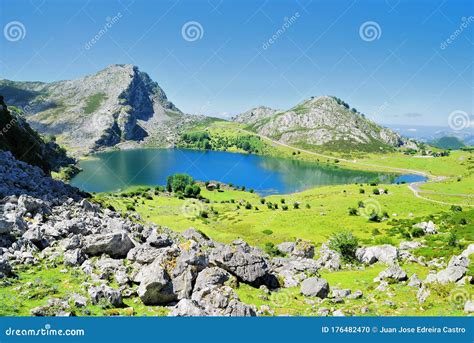 Picos europa Lake stock photo. Image of nature, mountains - 176482470