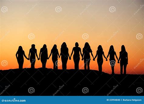 Woman Friendship Silhouette. Stock Photo - Image of stroll, silhouette: 22994848