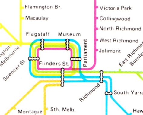 CBD rail map circa 1981 | (The colour's faded a bit.) | Flickr