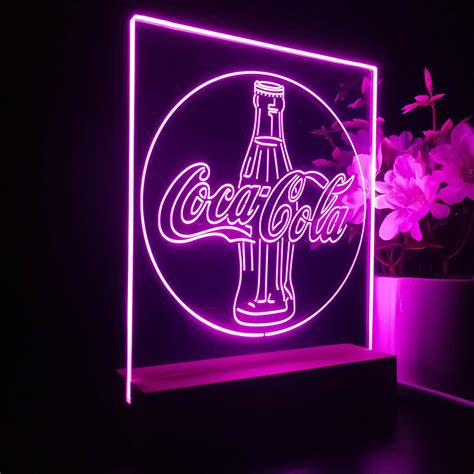 Coca Cola Classic Logo 3D LED Optical Illusion Night Light Table Lamp | LED LAB CAVE