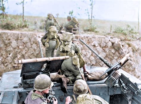 Haunting colorized pics of US Marines fighting one of WWII’s bloodiest battles capture Pacific ...