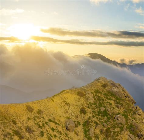 Mountain Ridge in Snow at the Sunset Stock Image - Image of slope, outdoor: 223747819