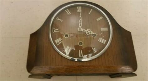 Vintage 1950s Smiths 8 Day Westminster Chimes Mantle Clock With Key And pendulum -- Antique ...